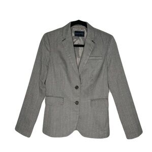 Banana Republic Gray White Pinstriped Blazer Jacket Size 4
